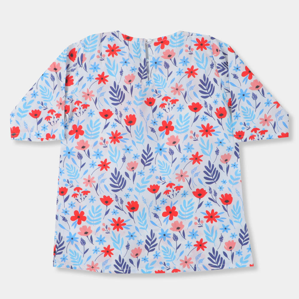 Girls Casual Printed Top Floral- Multi