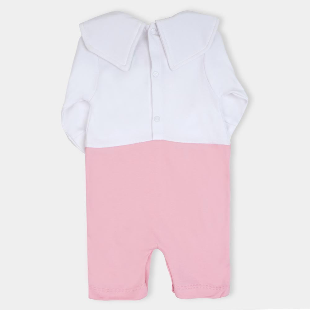 Infant Girls Knitted Romper Sailor - C.Pink