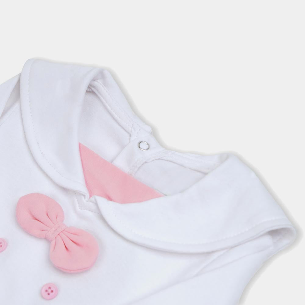 Infant Girls Knitted Romper Sailor - C.Pink