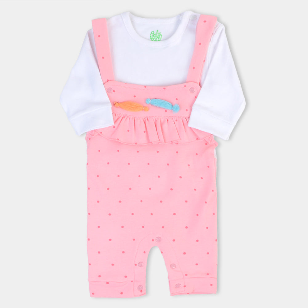 Infant Girls Knitted Romper Candy - Pink