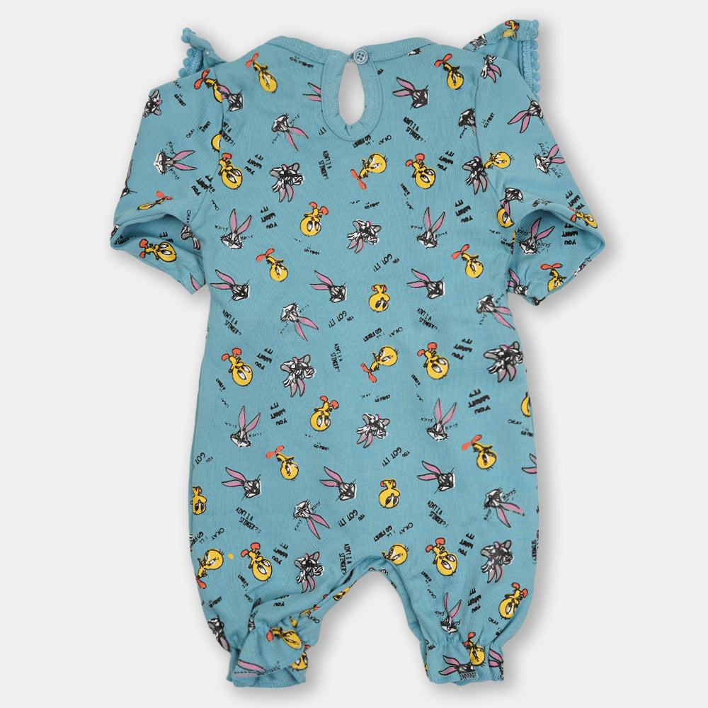 Infant Girls Knitted Romper You Want It - Printed