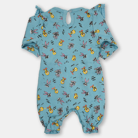 Infant Girls Knitted Romper You Want It - Printed