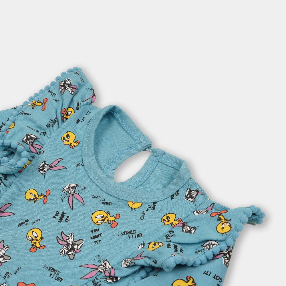 Infant Girls Knitted Romper You Want It - Printed