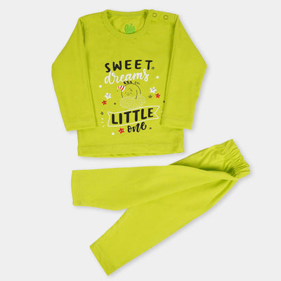 Infant Boys Knitted Night Suit Sweet Dreams - Lime Punch