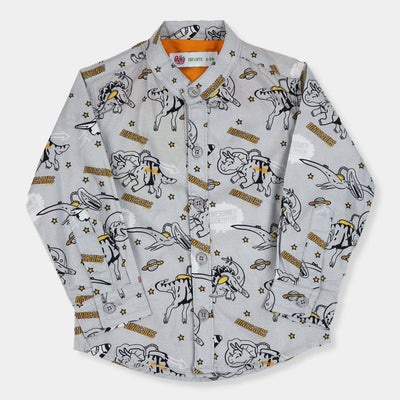 Infant Boys Casual Shirt Dinosaurs - GREY