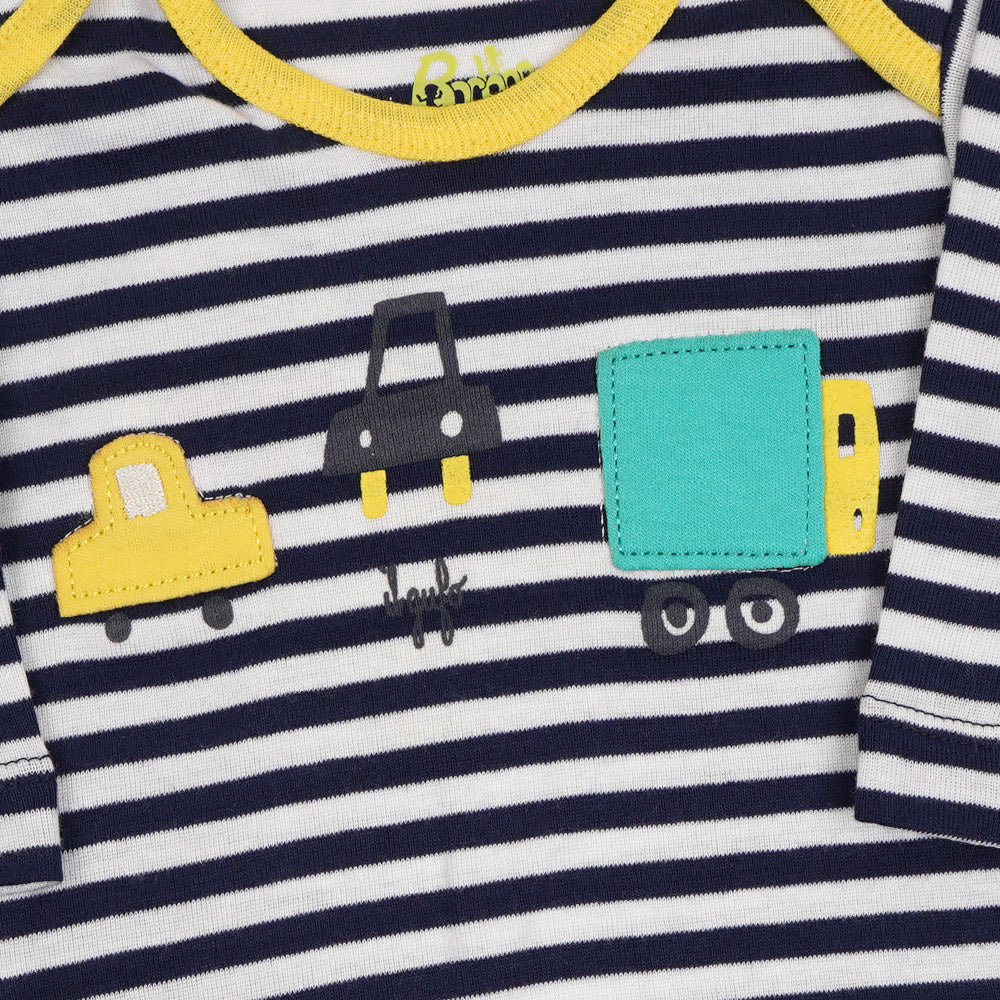 Infant Basic Romper Car - NAVY