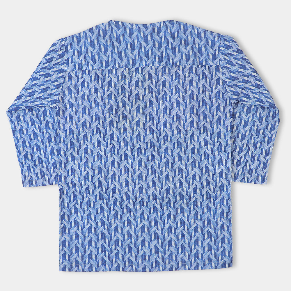 Infant Boys Digital Print Kurta Deep Sea - Blue