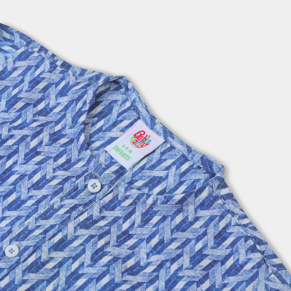 Infant Boys Digital Print Kurta Deep Sea - Blue