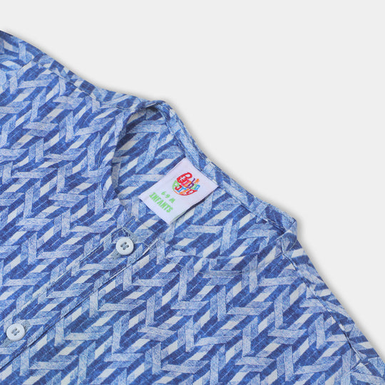 Infant Boys Digital Print Kurta Deep Sea - Blue