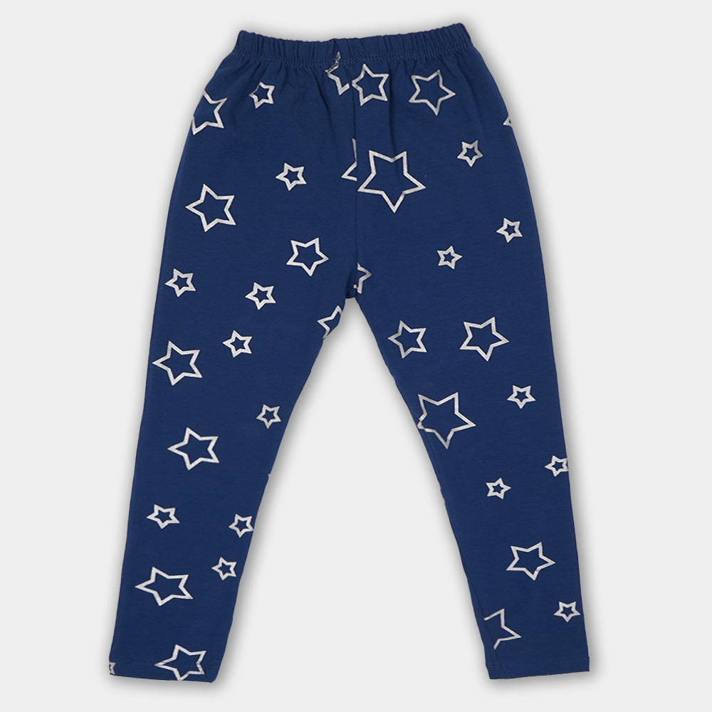 Printed Girl Tights Star - NAVY