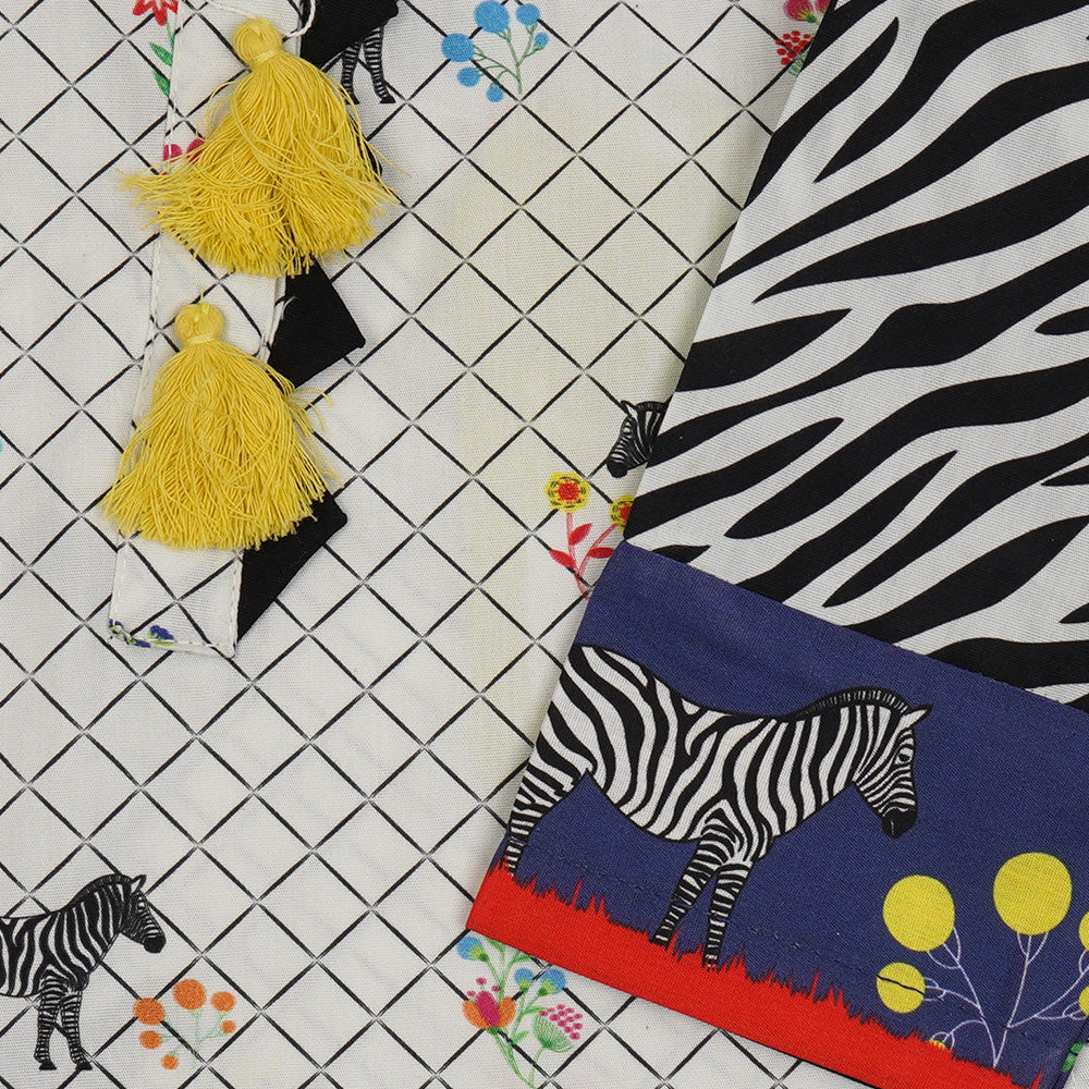 Infant Girls Digital Print Kurti Zebra - Multi