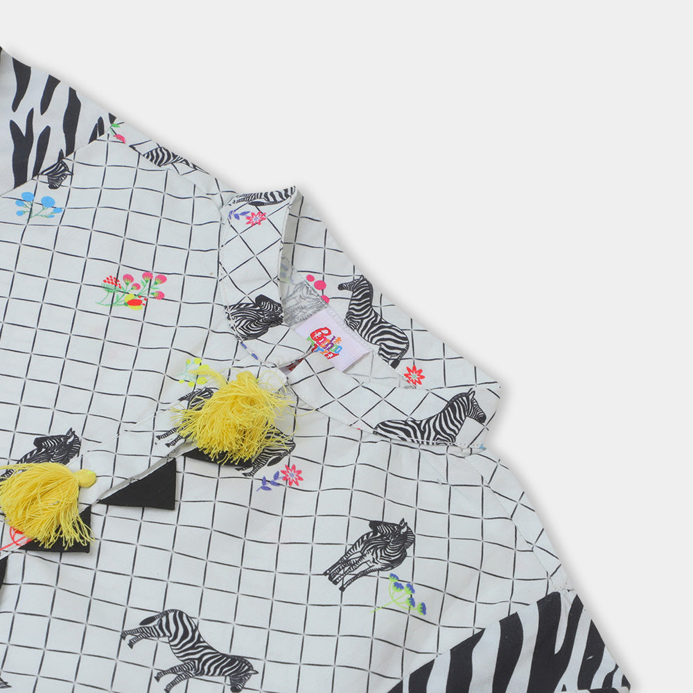 Girls Digital Print Kurti Zebra - Multi
