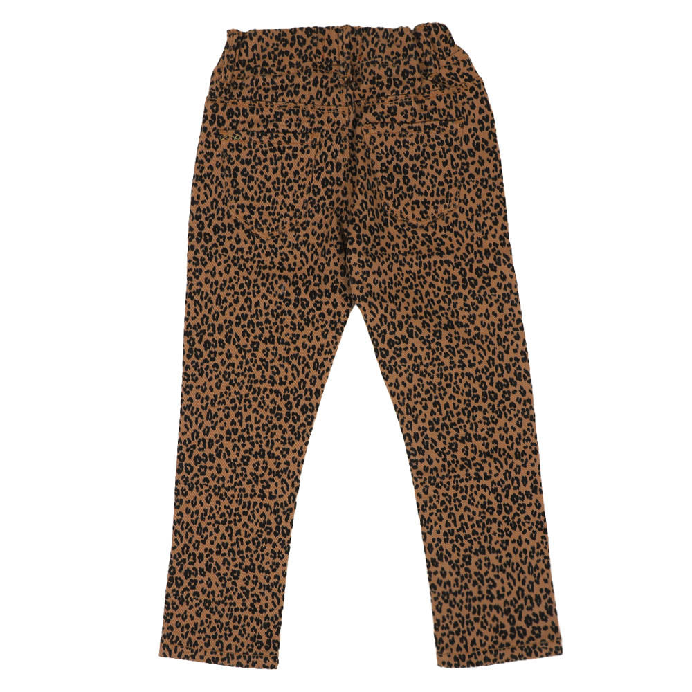 Girls Jeggings Cotton Printed Mix   - Brown