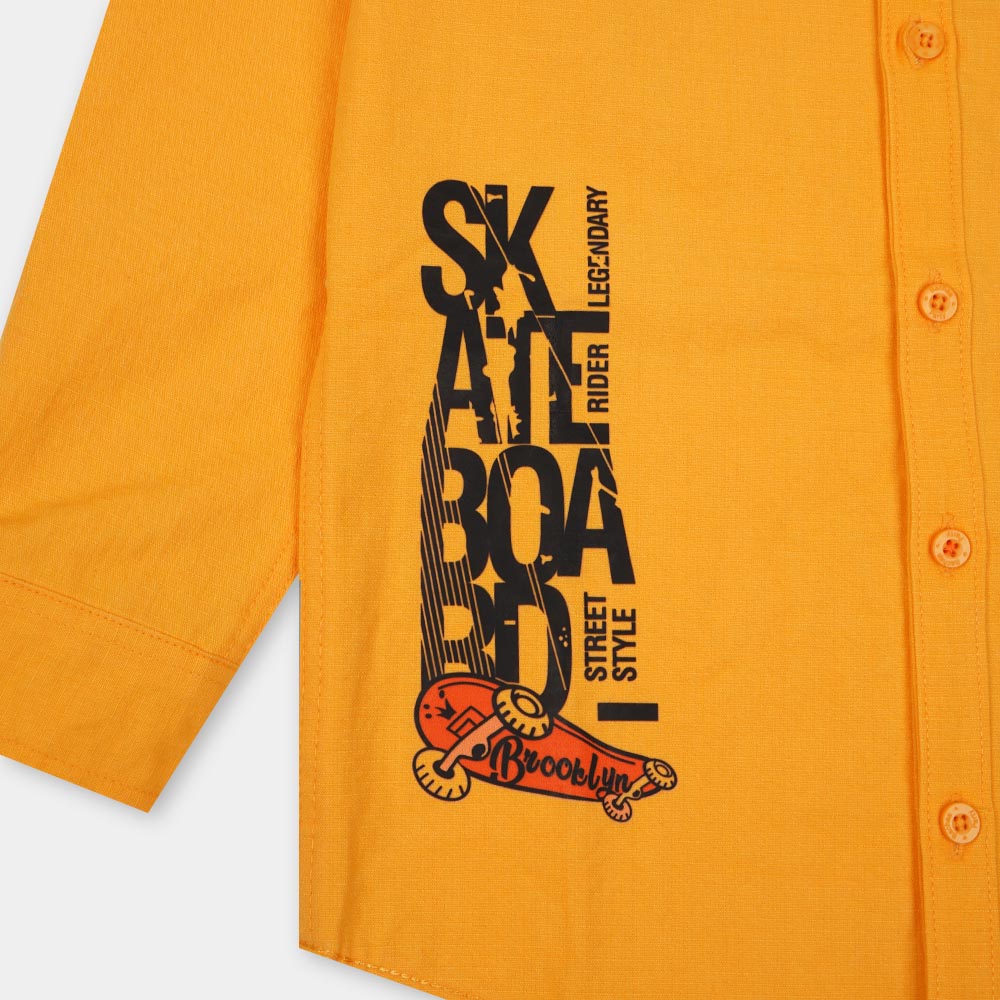 Boys Casual Shirt Skateboard - Citrus