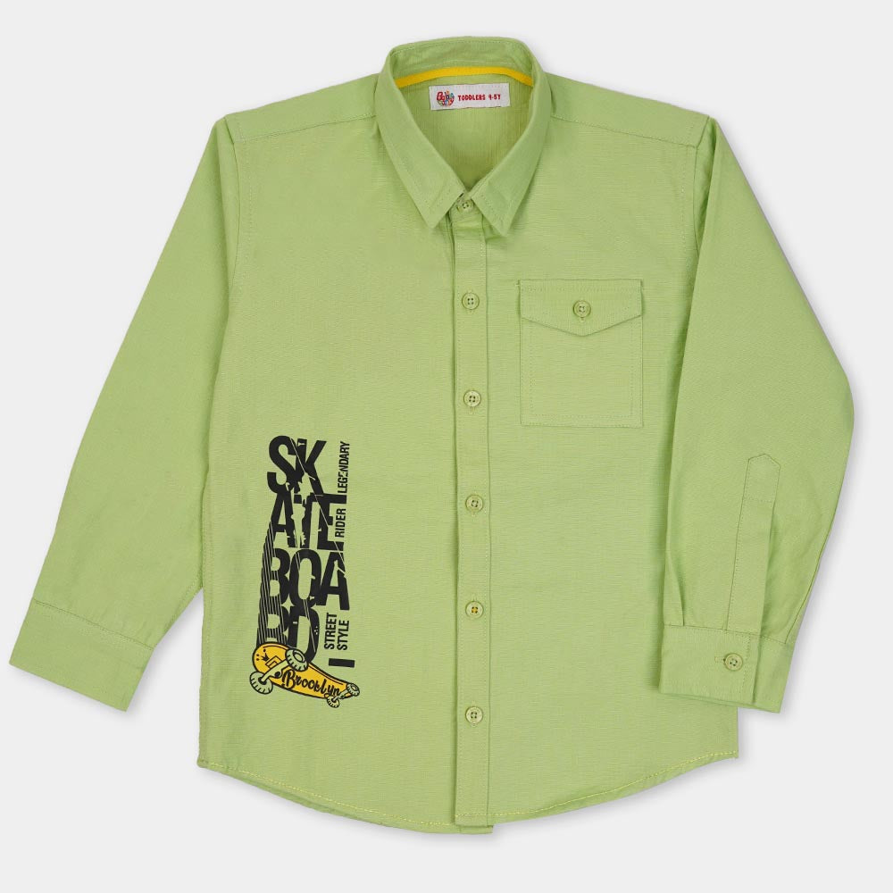 Boys Casual Shirt Skateboard - Green