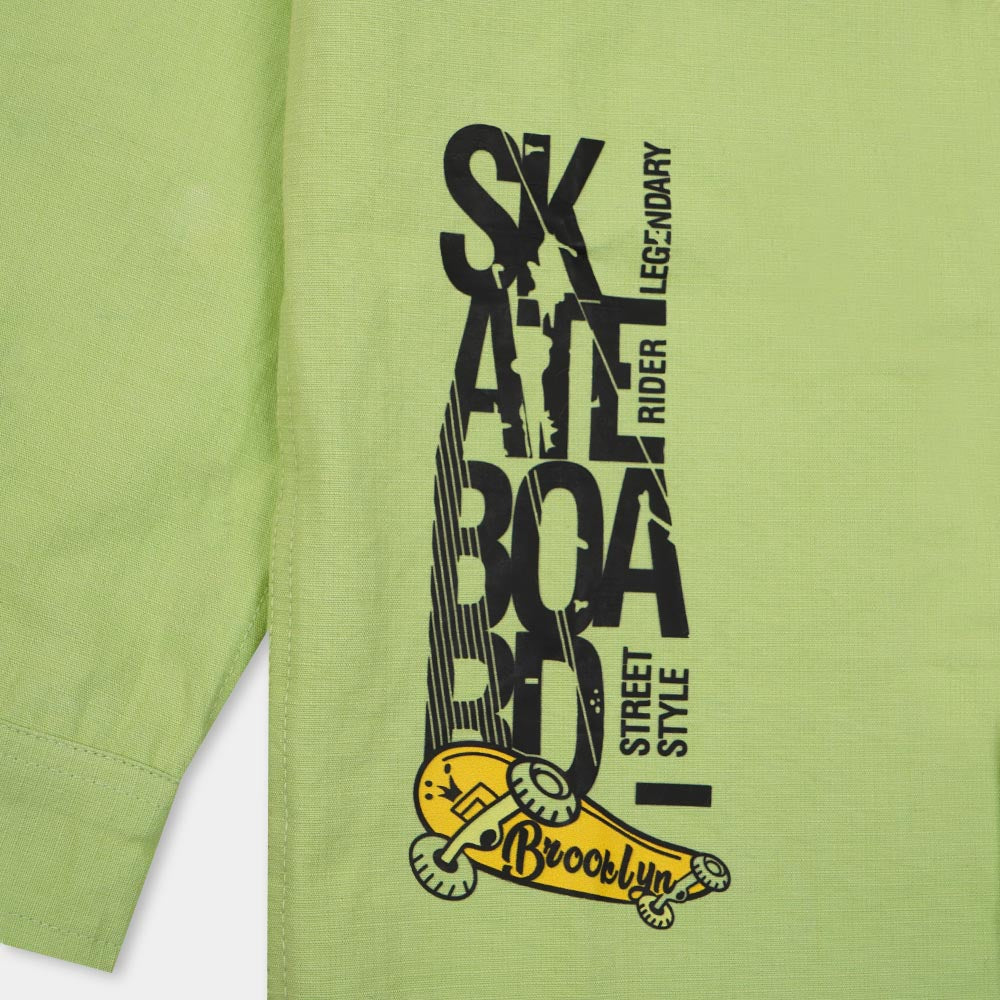 Boys Casual Shirt Skateboard - Green