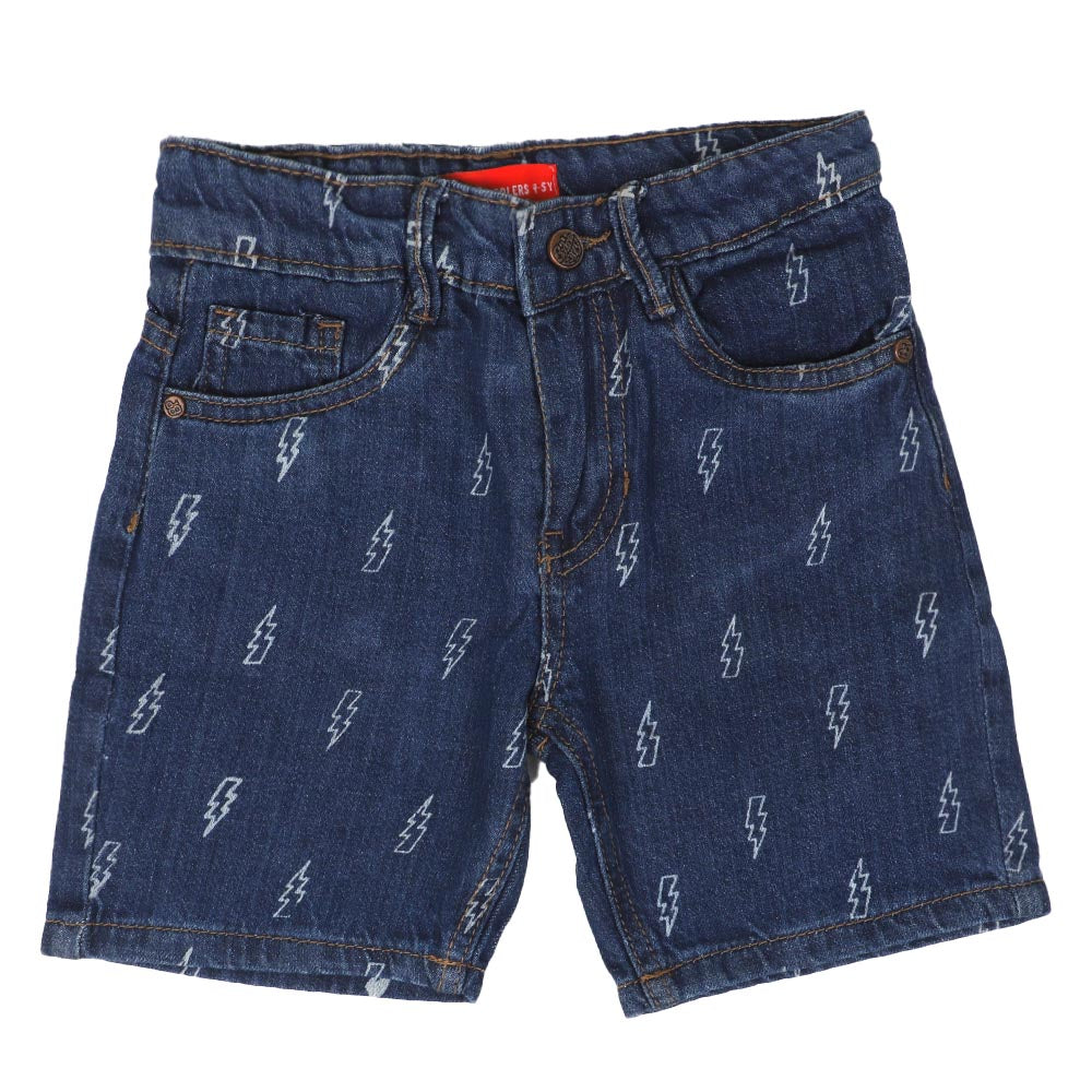 Infant Flash Denim Short For Boys - Navy Blue
