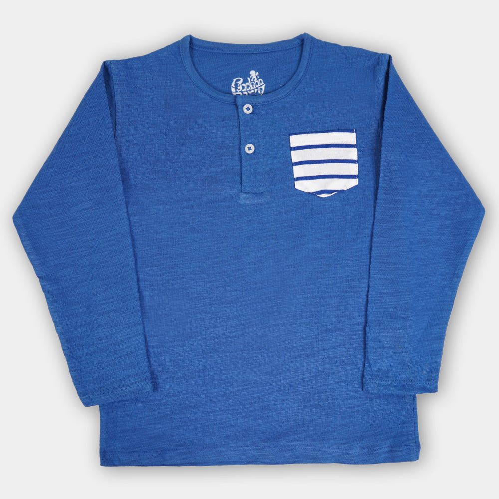 Boys T-Shirt Henley - BLUE