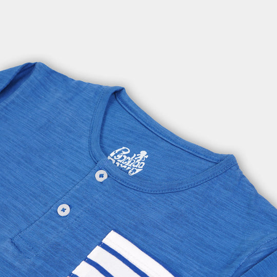 Boys T-Shirt Henley - BLUE