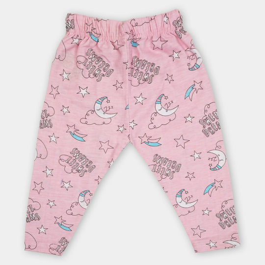 Infant Girls Knitted Night Suit Sweet Dream - Pink