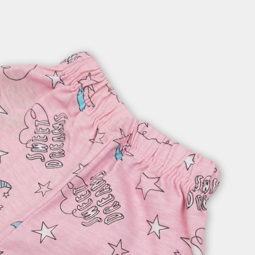 Infant Girls Knitted Night Suit Sweet Dream - Pink