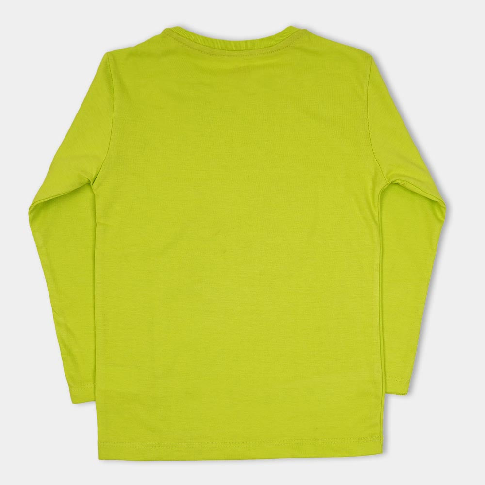 Girls Knitted Night Suit Good Night - Lime
