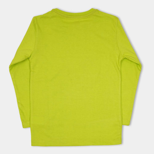 Girls Knitted Night Suit Good Night - Lime