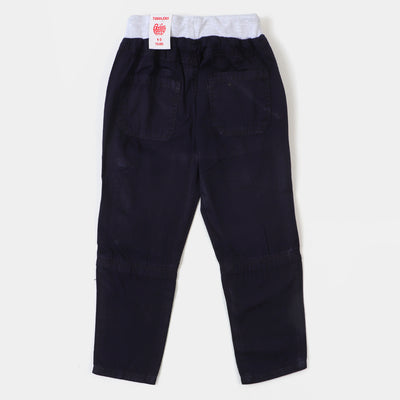 Zipper pocket Boys Pant Cotton -Navy Blue