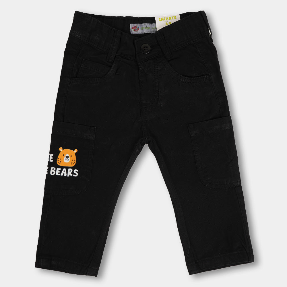 Infant Boys Pant Cotton Free The Bears-Black