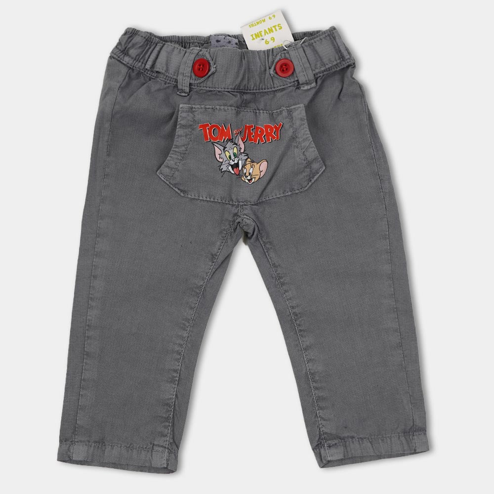 Infant Boys Pant Cotton - Light Gray