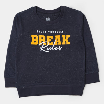 Boys Sweatshirt Break Rules - NAVY