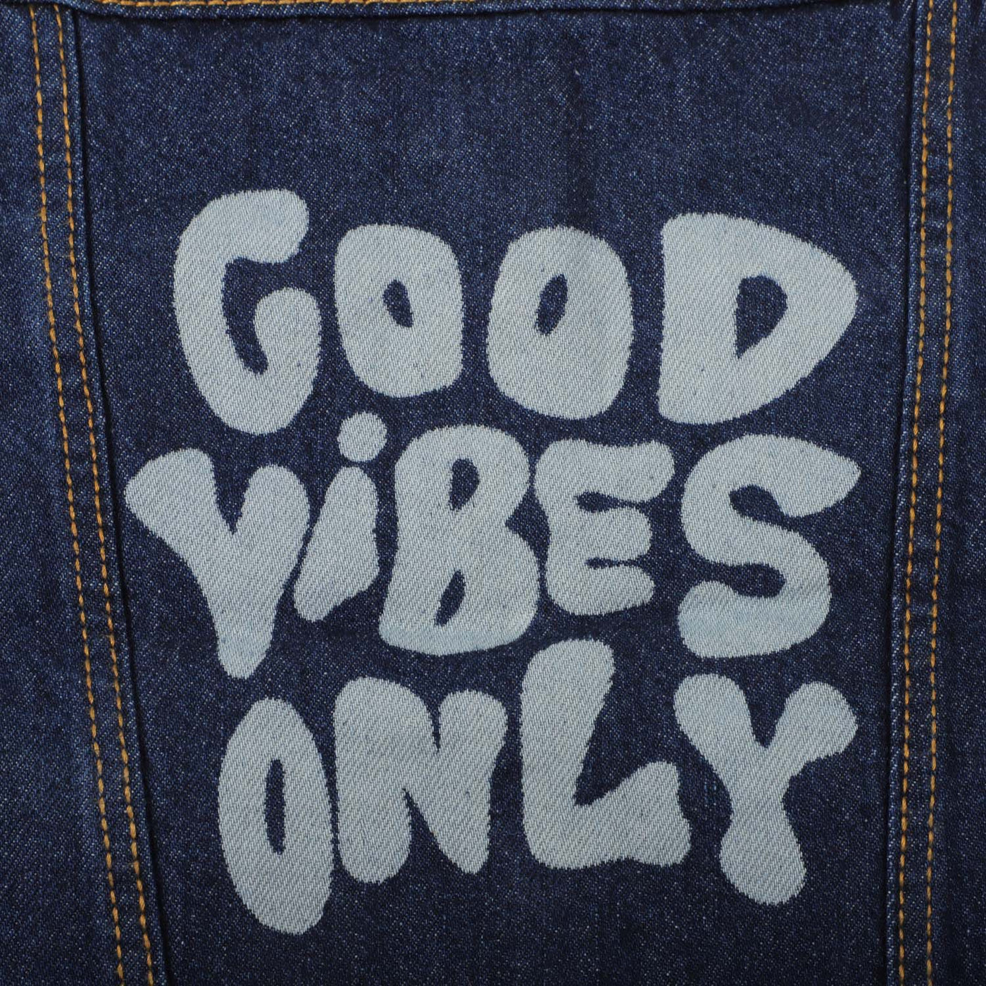 Girls Denim Jacket Good vibes - DK-BLUE