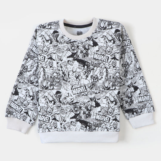 Boys Sweatshirt Action Printed  - White