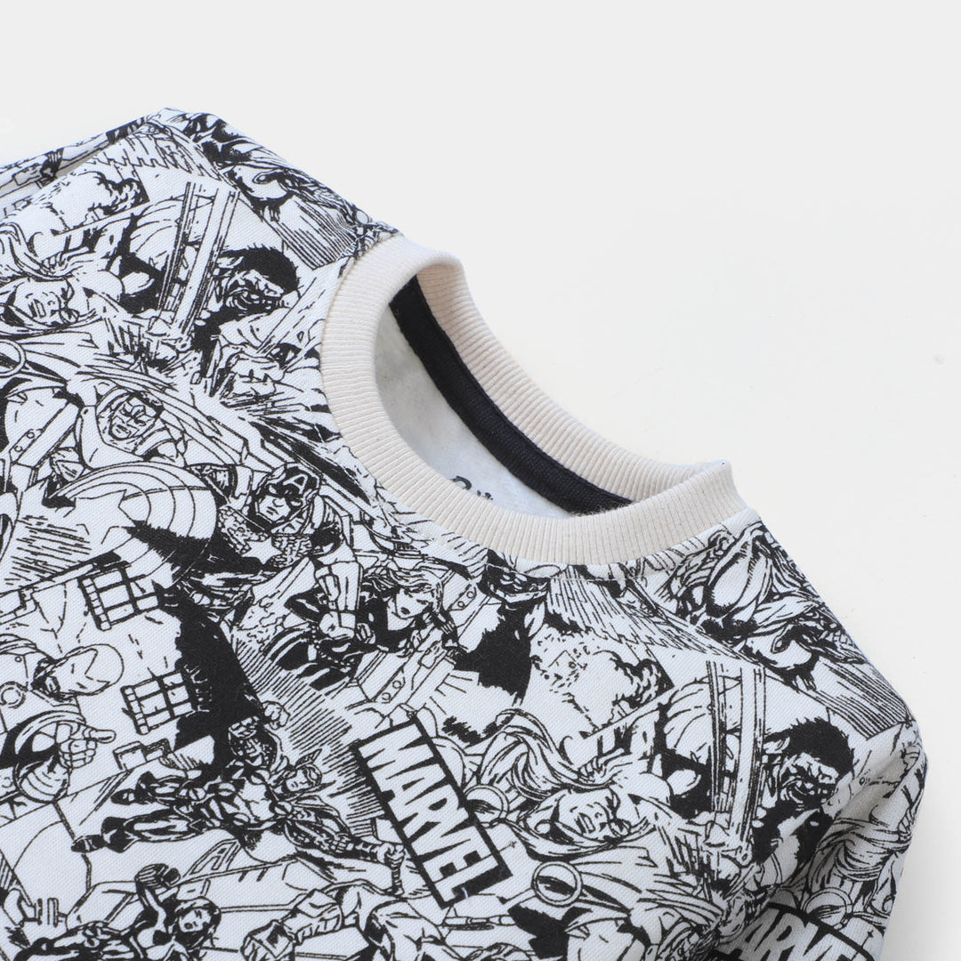 Boys Sweatshirt Action Printed  - White