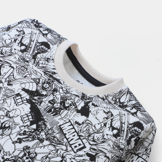 Boys Sweatshirt Action Printed  - White