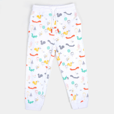Boys Pyjama Squirrel - White