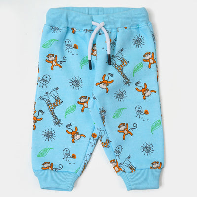infant Boys Pyjama Monkey - Sky Blue