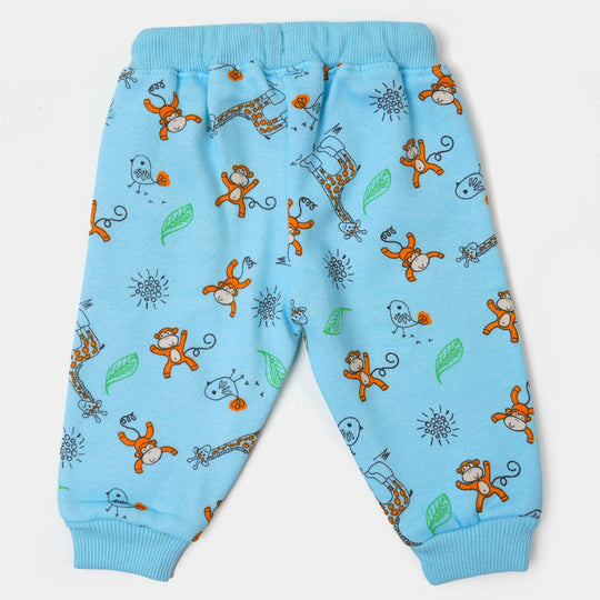 infant Boys Pyjama Monkey - Sky Blue