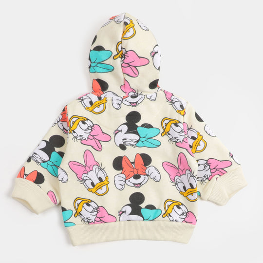 Infant Girls Hoodie Character Cartoon Print - White
