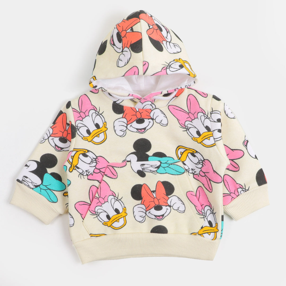 Infant Girls Hoodie Character Cartoon Print - White