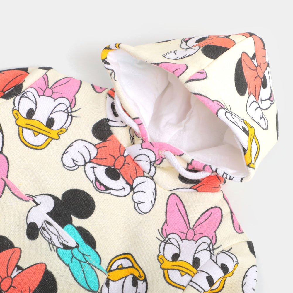 Infant Girls Hoodie Character Cartoon Print - White