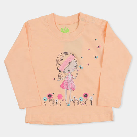 Infant Girls T-Shirt Friends - Pale Peach