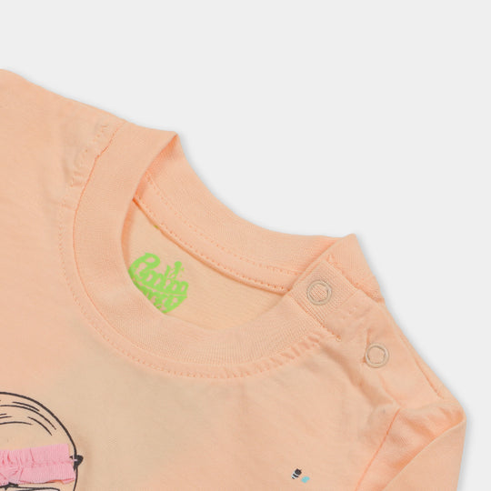 Infant Girls T-Shirt Friends - Pale Peach