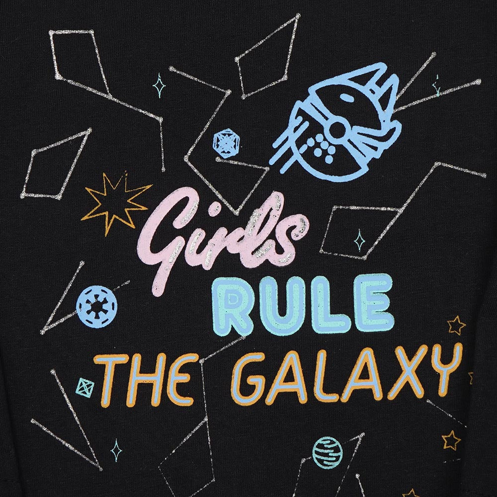 Infant Girls T-Shirt Girls Rule - Jet Black