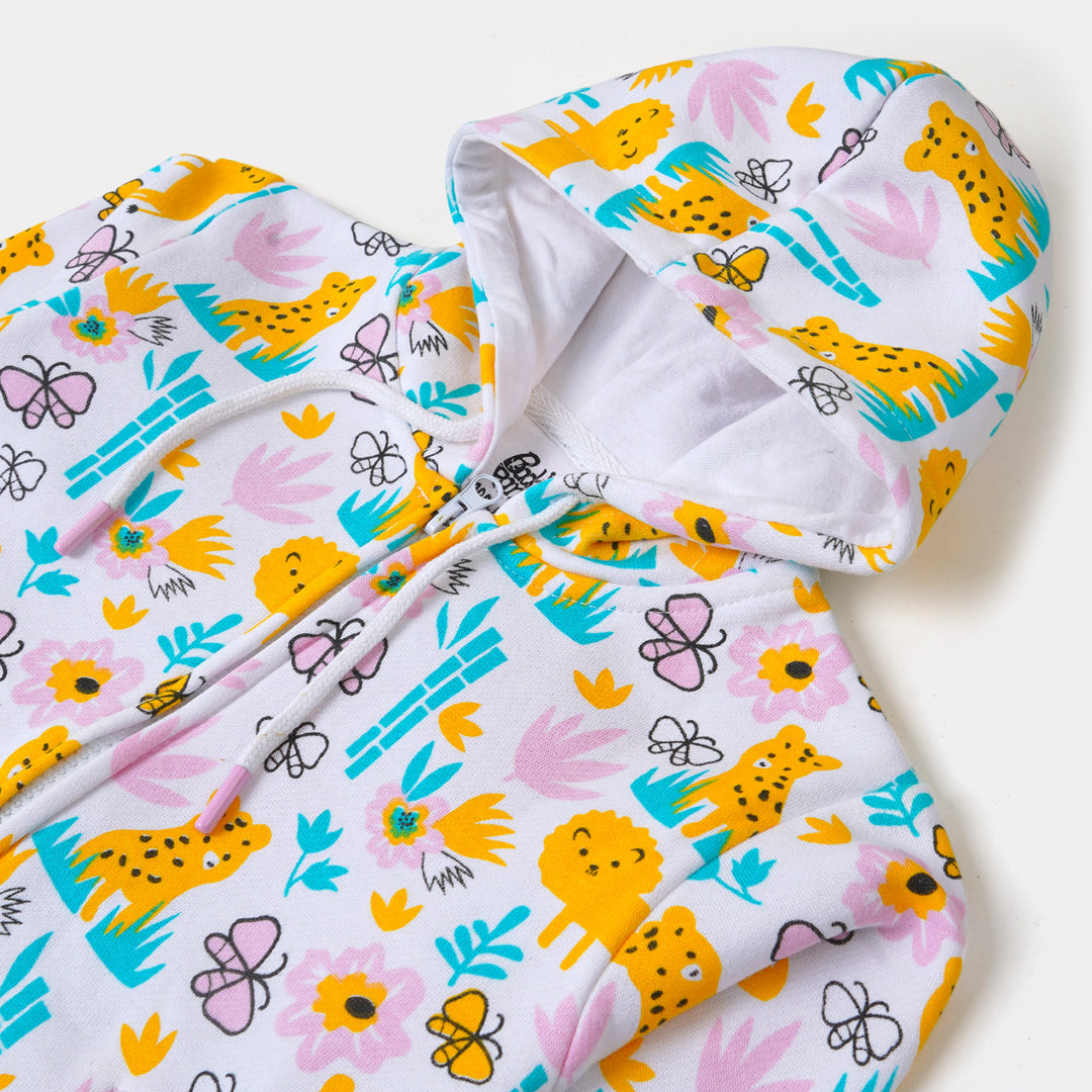 Girls Jacket Lion - White
