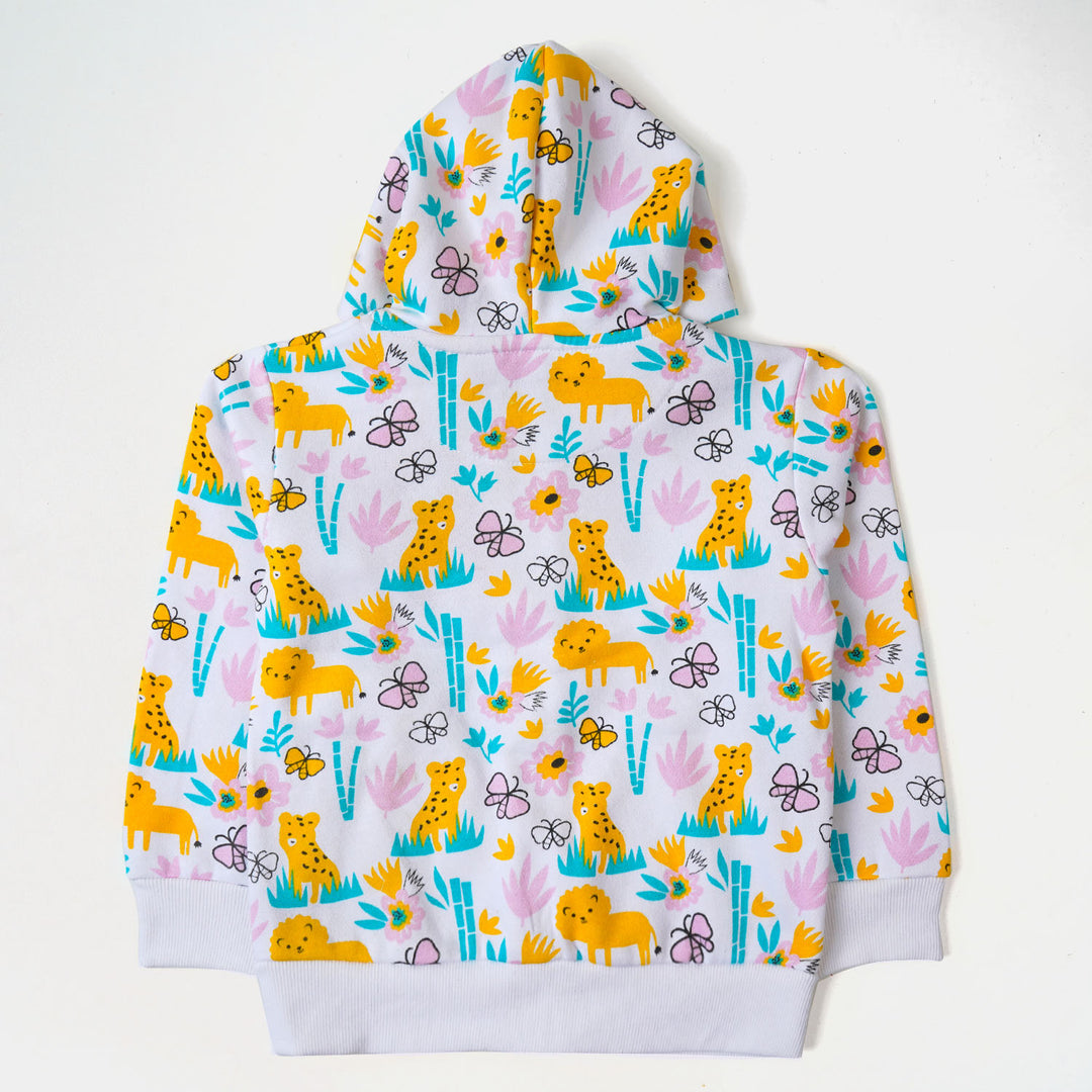 Girls Jacket Lion - White
