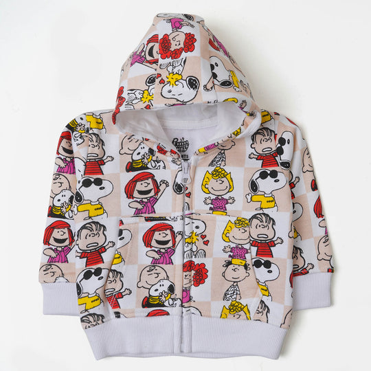 Infant Girls Jacket Cartoon Character - Light Peach