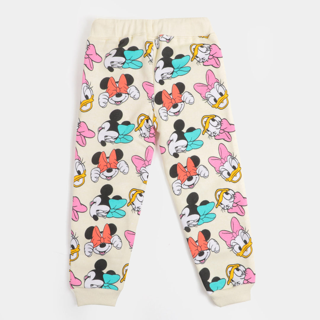 Girls Pyjama Character Printed - Cream
