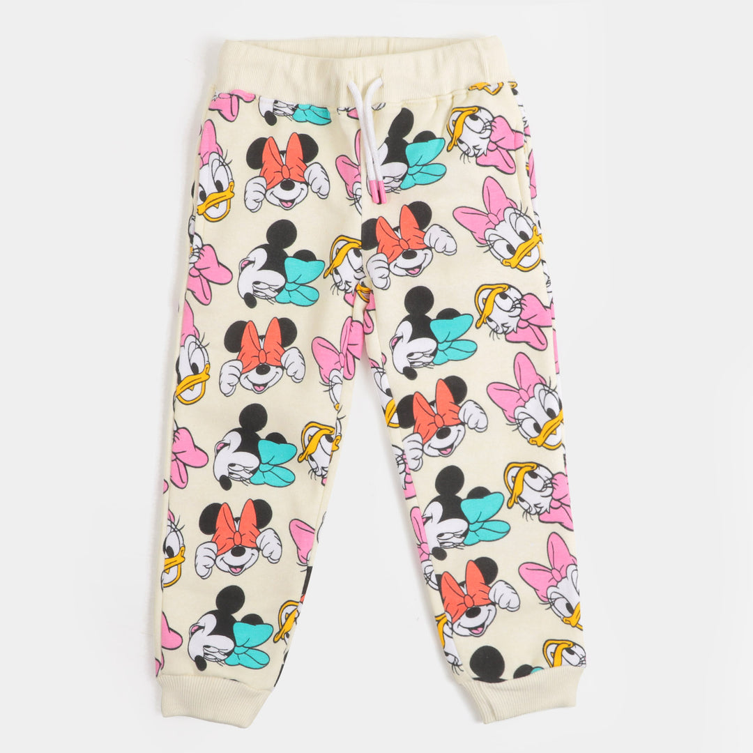 Girls Pyjama Character Printed - Cream
