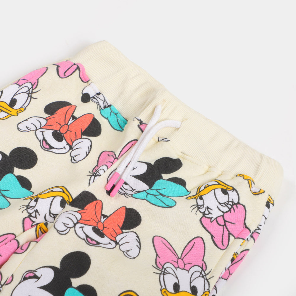 Girls Pyjama Character Printed - Cream